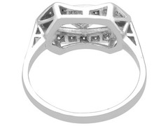 Vintage 0.78Ct Diamond and 18k White Gold Dress Ring Circa 1950
