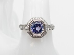 Designer $7000 3ct Natural Tanzanite VS G Diamond Platinum HALO Ring 8g