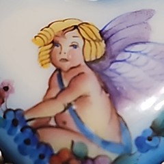 Vintage 925 Silver Heart Charm Angel Cherub, Double sided