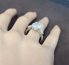 14k White Gold Engagement Ring 4.01ct Lab Grown Diamond Pear Shape IGI Cert