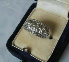 2.0Ct OEC Lab-Created Diamond Multi-Row Wide Band Art Deco Style Ring 925 Silver