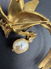 MMA Signed Phoenix Or Other Bird Vintage Brooch Pin J103c