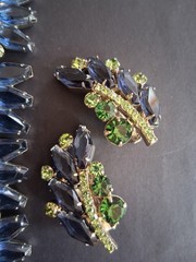 Juliana blue & green bracelet earrings set