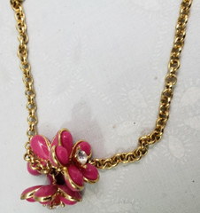 Juicy Couture 34″ Pink Flower Daisy Gold Tone Edges Stamped Tag Barbiecore