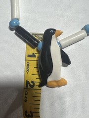 Stunning Flying Colors Hand Painted Ceramic Penguin Pendant necklace vintage