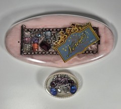 1980’s Les Neredides Multicolor Cuff Bracelet & Earring Set from Nice, France