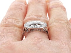 Vintage 0.78Ct Diamond and 18k White Gold Dress Ring Circa 1950