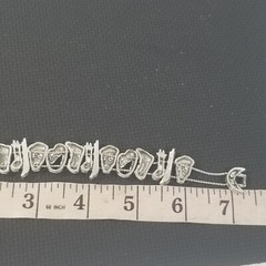 Double Chain Victorian Slide Charm Bracelet Goldette Style Unsigned Ski Skiing
