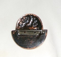 Vintage Blue Stone Brooch Mixed Metals