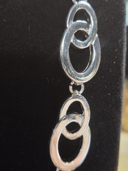 Vintage Y2K Era Liz Claiborne Silver Tone Oval Link Necklace 16-18″ Signed LC