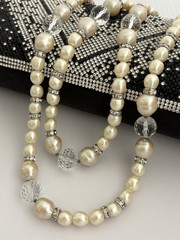 Vintage YSL Yves Saint Laurent Necklace Long Opera Faux Baroque Pearl Choker