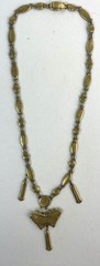 Vtg 50s AMITA 24K Sterling Silver inlay Butterfly Damascene Japan Necklace 20″