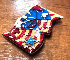 House Pins by Lucinda USA Patriotic 4th of July American Flag Pin / Brooch