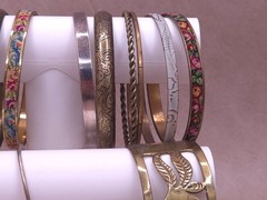 Vintage Metal Bangle Cuff Bracelet Lot Brass Copper Boho Mix F4