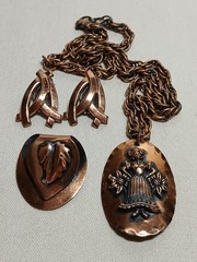 Vintage Copper Jewelry Lot 3 pc