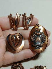 Vintage Copper Jewelry Lot 3 pc