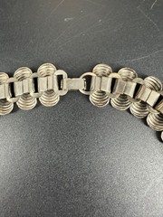 Vintage Brutalist Silver Tone Spiral Statement Necklace Modernist Chunky 15.5″
