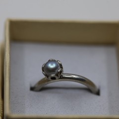 Pearl Gemstone Ring Sterling Silver
