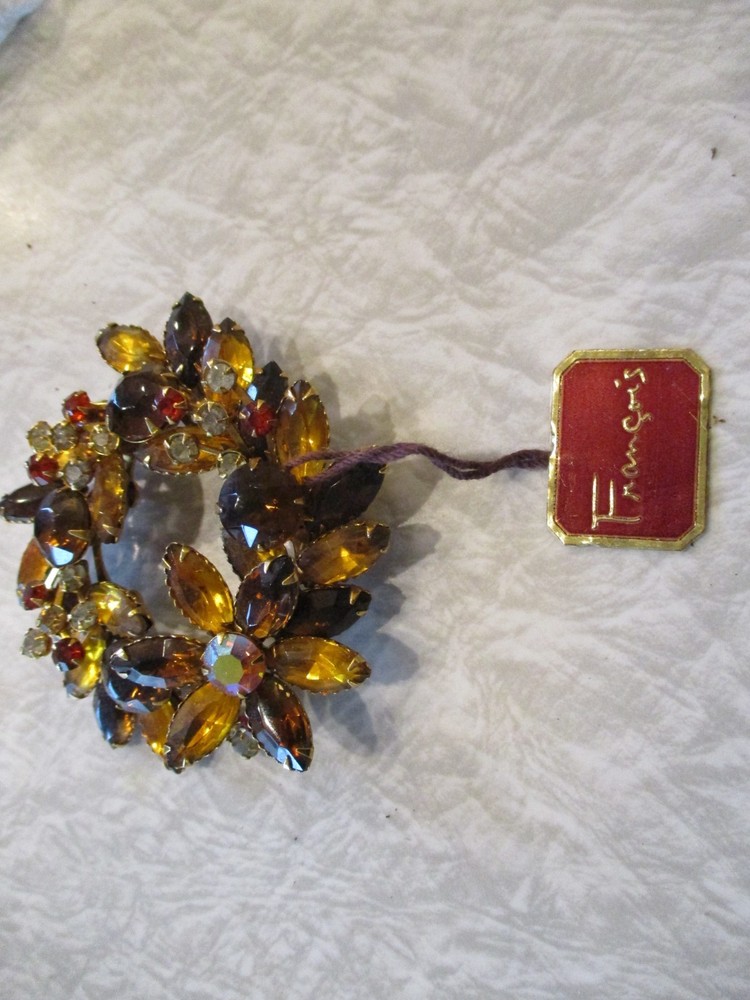 Vintage Francois Brooch pin 3″ with tag