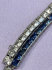 WACHENHEIMER ANTIQUE STERLING SILVER ART DECO DIAMONBAR BRACELET JUST LOVELY!!