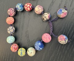 Two Vintage Viva Beads Boho Chunky Polymer Clay Handmade Bracelets