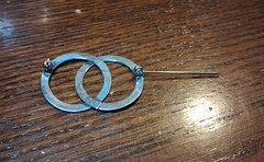 Vintage Beau Sterling Double Round Textured Infinity Brooch Pin See Pics/Descrip