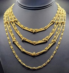 Vintage LISNER 7-Strand Link Necklace GOLDTONE 14-17″ BOHO CHIC Cocktail GYPSY