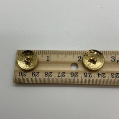 Vintage Hammered Goldtone Round Classy Career Pierced Earrings