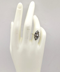 Vintage Elegant RING Silver 925 with Chic Bright Stone -size: 6.75US (17mm) #123
