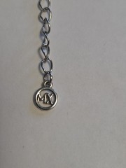 MX Silver-Tone 3 Strand Mesh with Sliding Crystal Barrel Necklace