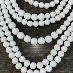 Vintage MCM White 7 Strand Chunky Statement Necklace BIB 30in Long Acrylic Beads