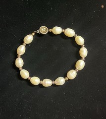 Freshwater Pearl Bracelet – Cream/Ivory Base Metal Clasp, Vintage Style