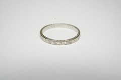 Original BELAIS 18k White Gold, Diamond Anniversary Ring – Dated 1927 – Size 7