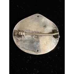 Antique Art Nouveau 935 Silver Pin Woman Flowing Hair