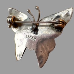 Vintage Butterfly Brooch Lot 7pc BSK Sterling Mexico 925 Enamel Rhinestone