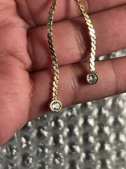 Panetta Retractable Necklace 30g 18” D Pendant Rhinestones SIGNED Vintage