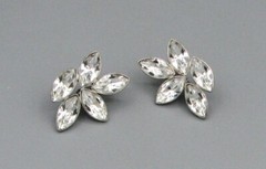Vintage Glamorous Marquise Rhinestone Earrings #5733 Gift Box Free Shipping