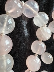 Vintage Rose Quartz 18 in Necklace w 12mm beads & matching 10 mm post earrings