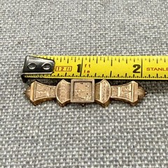 Vintage Antique Victorian Bar Brooch Etched Boat Scene Trombone Clasp 2 Inches