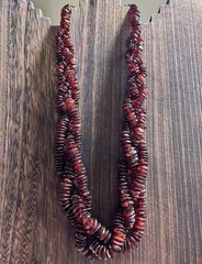 24” 3 Strand Cherry Cognac Baltic Amber Beaded Bold Statement Necklace