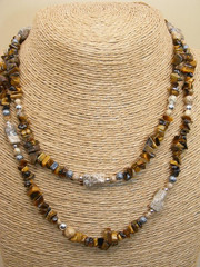 Carolyn Pollack / Relios ~ Sterling Silver, Tigers Eye & Jasper Beaded Necklace