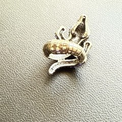 Vintage Blue/Orange FL Crocodile Alligator Rhinestone Adjustable Statement Ring