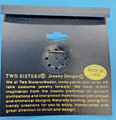 Two Sisters Medici Lauren & Leah Jewelry Designs Elephant Brooch Silver-Tone VTG