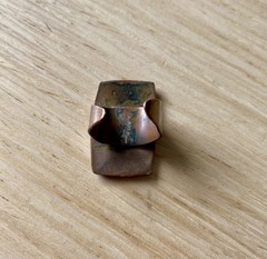 MCM Scandinavian made in Denmark Copper and Blue Enamel Vintage Adjustable Ring