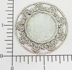 24644 Matte Silver Oxidized Victorian Ornament Brass Jewelry Finding