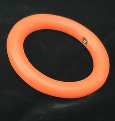 Vintage Givenchy Paris New York Runway Coral Orange Resin Lucite Bangle Bracelet