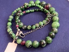Vtg Semi Precious Stone Jewelry Lot Necklace Bracelet Multicolor Stones