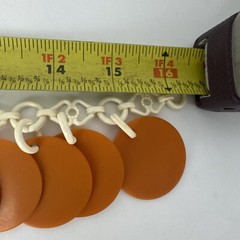 Vintage BAKELITE 1.5” Butterscotch Poker Chip Disk Cream Necklace 16.5”