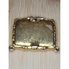 Vintage Max Factor Perfume Pendant Compact Floral Bamboo Gold Tone Vanity Locket