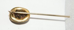 14K Yellow Gold Egyptian Beetle Scarab Iridescent Green Stickpin